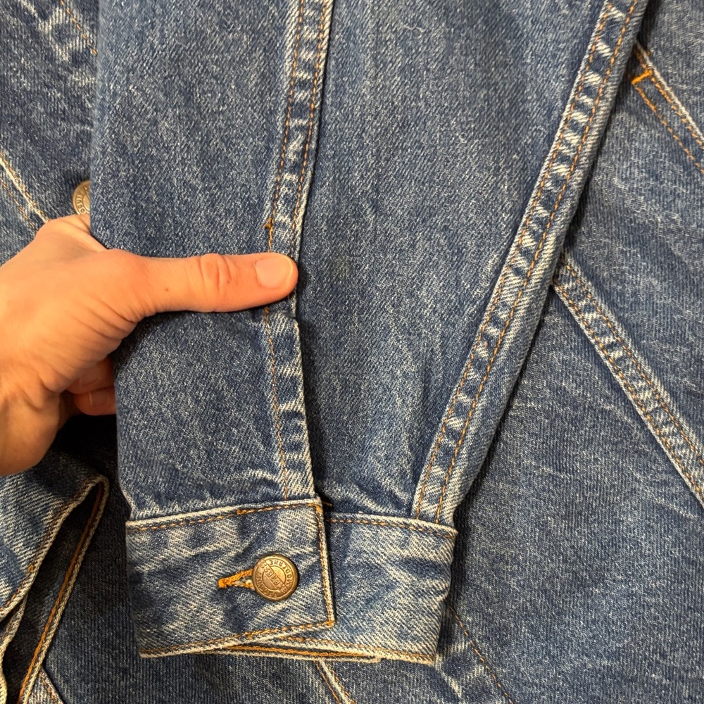 American Vintage large denim coat Jean jacket made in the USA Limited Express - Picture 8 of 16